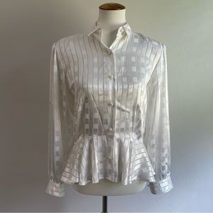 Vintage Button Up Long Sleeve Blouse